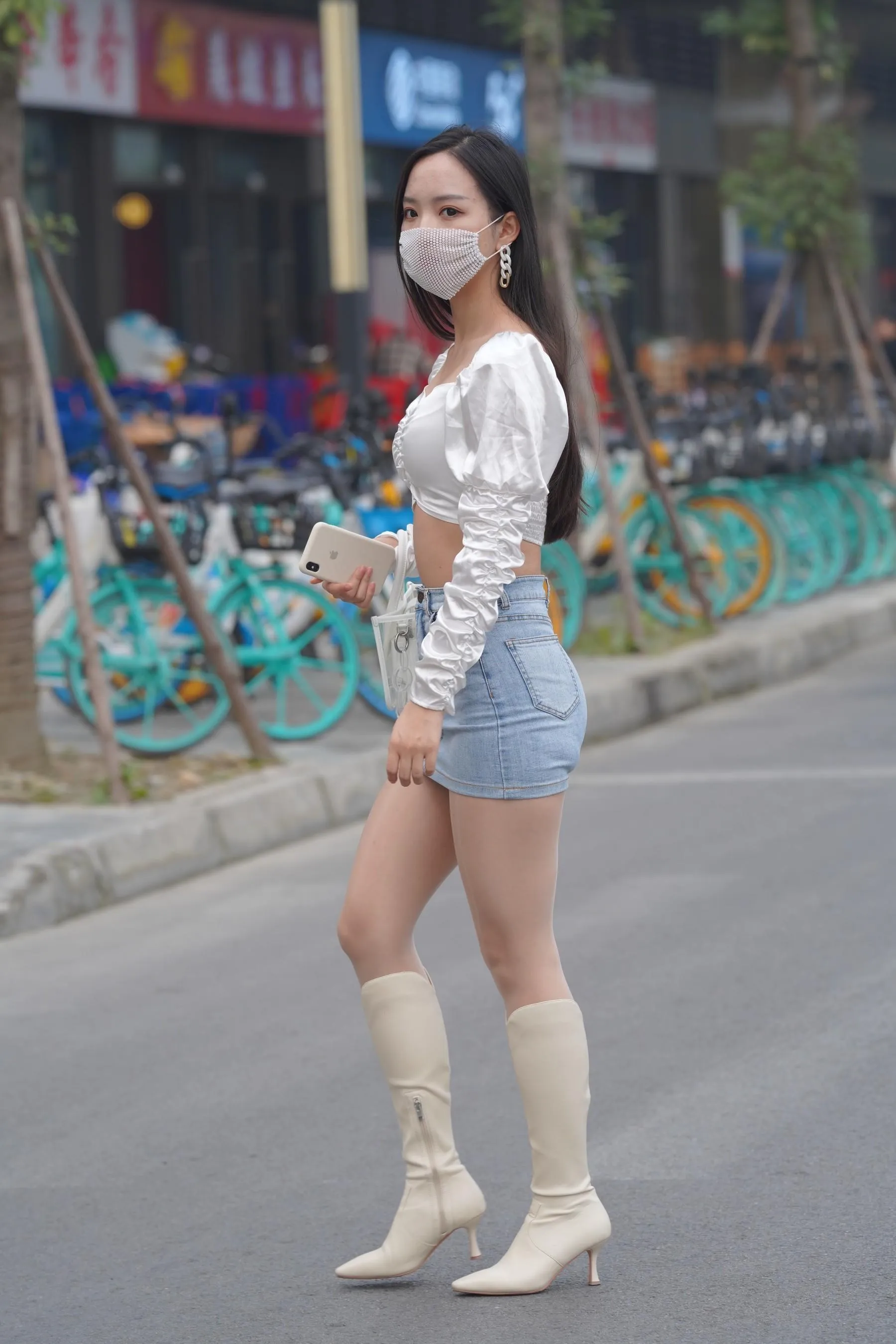 魔镜街拍 NO.170 凯恩街拍摄影-牛仔裙小姐姐 [304P]插图9
